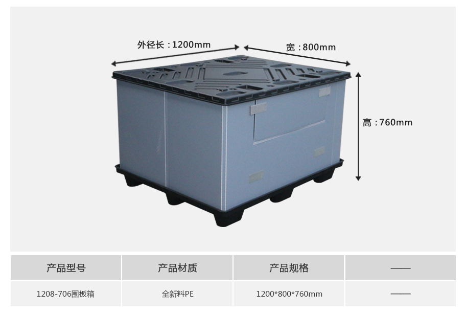william威廉中文官网1208-760塑料围板箱