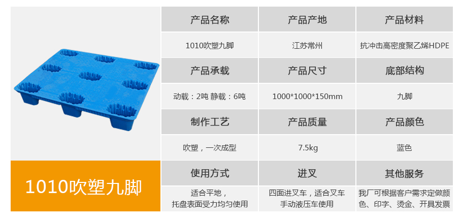 william威廉中文官网1010九脚吹塑托盘 william威廉中文官网1010九脚吹塑托盘