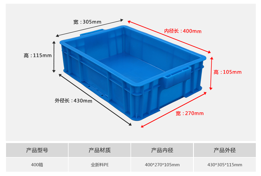 william威廉中文官网400塑料周转箱 william威廉中文官网400塑料周转箱