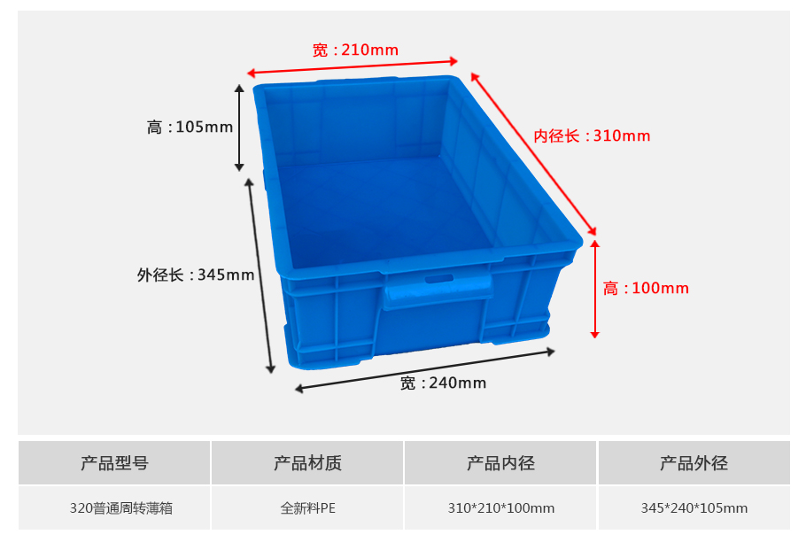 william威廉中文官网320塑料周转箱薄箱