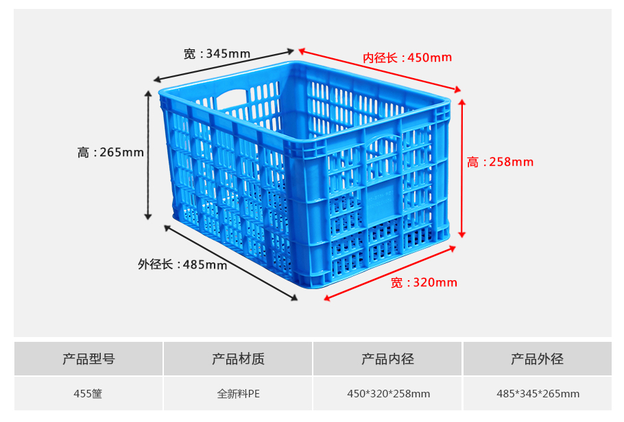 william威廉中文官网455塑料周转筐